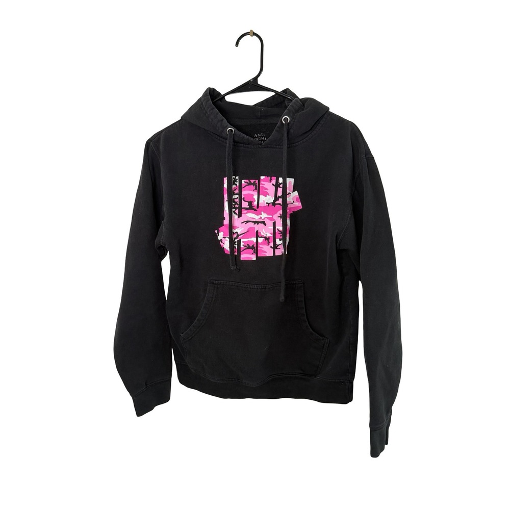 Anti Social Social Club x Undefeated Pink Camo Paranoid Hoodie Black Medium - Picture 1 of 3
